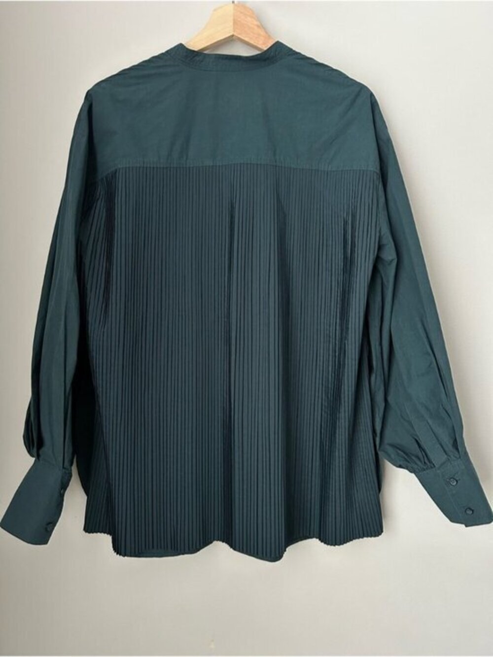 COS Collarless Pleated Panel Shirt